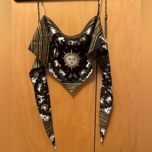 Printed Scarf Top